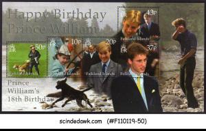 FALKLAND ISLANDS - 2000 PRINCE WILLIAM'S 18th BIRTHDAY - MIN. SHEET MNH