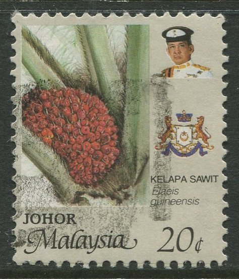 STAMP STATION PERTH Johore #195 Sultan Ismail Flowers Used 1986