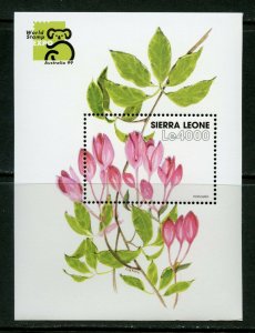 SIERRA LEONE FLOWERS OF THE WORLD SOUVENIR SHEET III  MINT NH