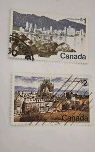 Canada 1972 Landscape Definitives  #599a & 601 Used Set