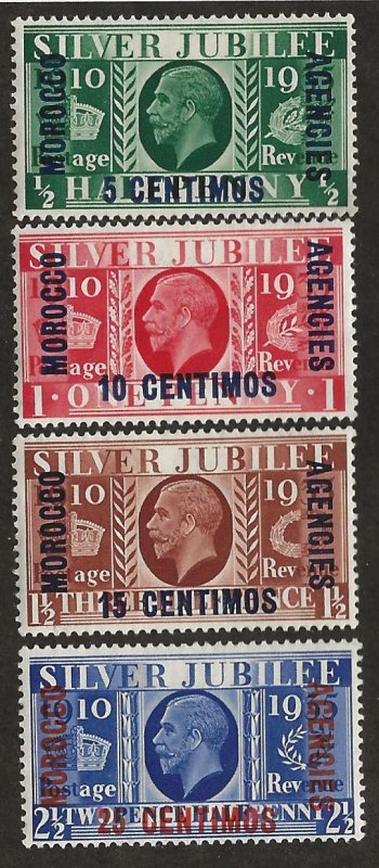 GREAT BRITAIN OFFICES - MOROCCO SC# 67-70  FVF/MLH 1935