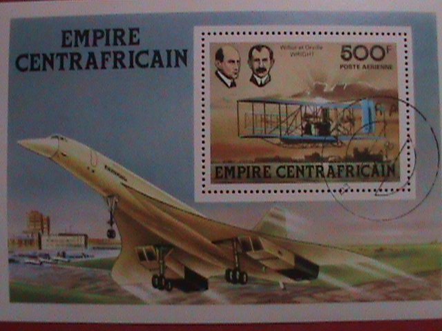 CENTRAFRICAIN:  CENTENARY OF THE WRIGHT BROTHERS-CTO-NH-SHEET LAST ONE.CTO SHEET