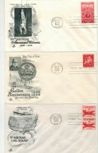 COMPLETE 1948 ARTCRAFT COMMEMS. FDCs SET OF 30 CLEAN + UNADDRESSED! 