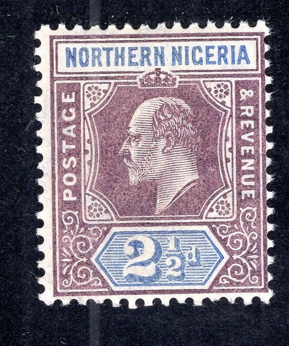 Northern Nigeria 1905 2 1/2p violet & ultramarine Edward VII, Scott 22 MH