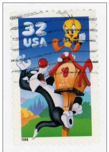 USA 1998 - Scott 3204 used - 32c, Sylvester & Tweety 