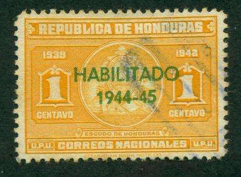 Honduras 1944 # 342 U SCV(2014) = $0.30