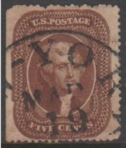 U.S. Scott #30a Type II Jefferson Stamp - Used Single - IND