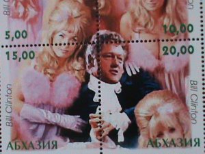 ​RUSSIA-ABKHAZIA-1999-BILL CLITON & LOVELY LAWENSKI-MNH-SHEET-VF-HARD TO FIND