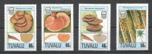 Ft517 1989 Tuvalu Mushrooms Flora #541-44 Set Mnh