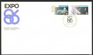 Canada Sc# 1078-1079 FDC combination 1986 03.07 Expo 86