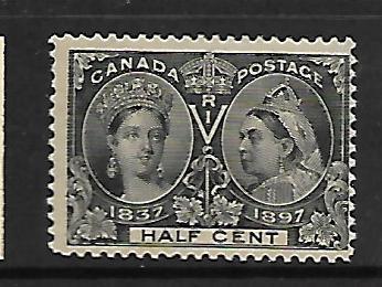 CANADA, 50, MINT HINGED, CREASED, QUEEN VICTORIA 1837