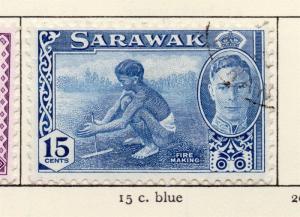 Sarawak 1950-52 Early Issue Fine Used 15c. 216383