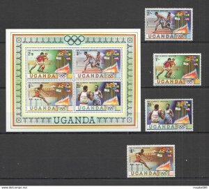 1980 Uganda Sport Olympic Games Moscow 1980 #278-281 Set+Kb ** Pm023