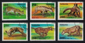 Tanzania Predators 7v+MS 1995 CTO SC#1422-1428 MI#2210-2215