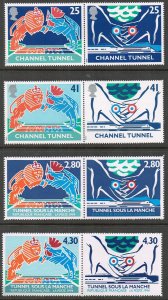 GB 1994,Sc.#1559a; 1561a MNH, Opening of Channel Tunnel + France issue