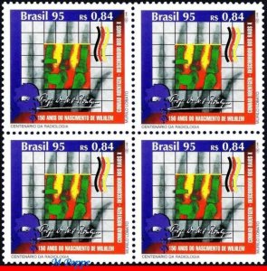 2553 BRAZIL 1995 X-RAY, ROENTGEN BIRTHDAY, HEALTH, SCIENCE, MI# 2668 BLOCK MNH