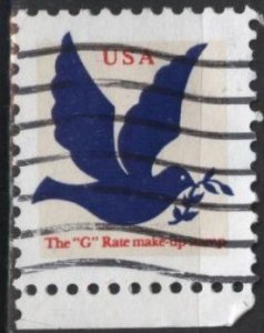 US 2878 (used) (3¢) G rate dove & olive branch, dark blue (1994)