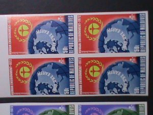 MALDIVES-1972-SC#412-6  UN-HUMAN ENVIRONMENT CONFERENCE-MNH IMPERF BLOCK VF