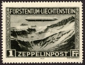 1931, Liechtenstein 1Fr, MNH Reprint, Sc C7