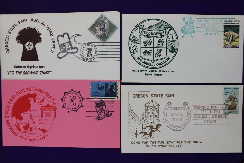 Oregon state fair philatelic souvenir cover 1973+ Oktoberfest Salem stamp club