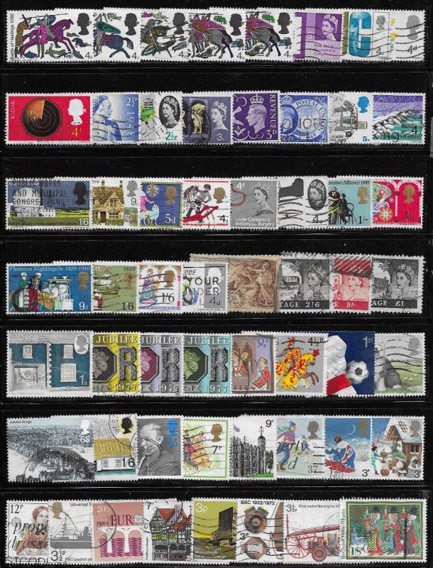 Great Britain 56 diff. stamps - good starter mini collection  --  12365