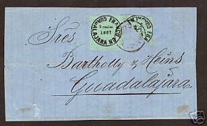 Mexico, Guadalajara Sc 13 & bisect on 1867 cover, Cert