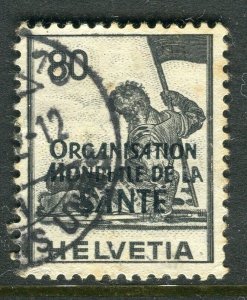 SWITZERLAND; 1930s-40s ORAGANISATION MONDIALE Optd issue used 80c. value