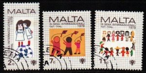 MALTA SG627/9 1979 YEAR OF THE CHILD USED