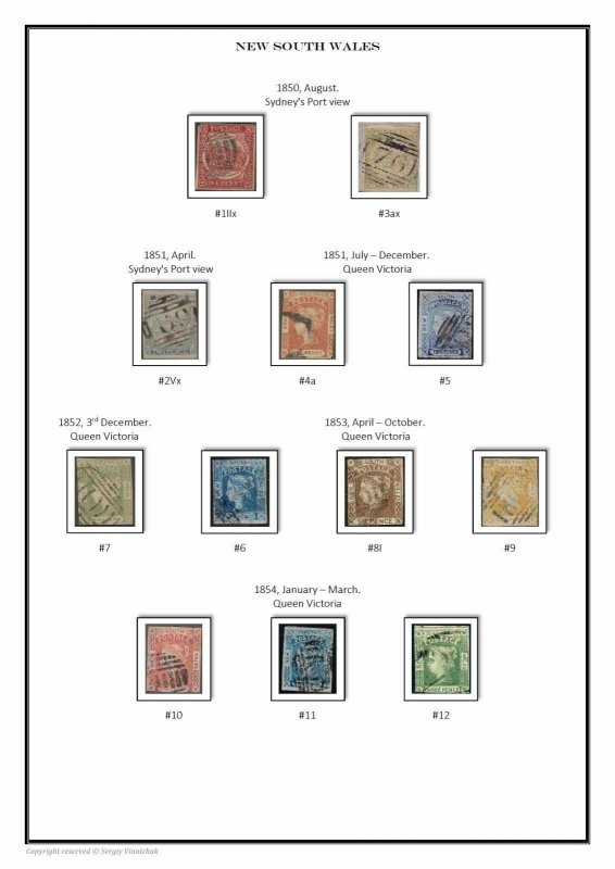 Australia Australian States 1850-1912 PDF(DIGITAL) STAMP ALBUM PAGES