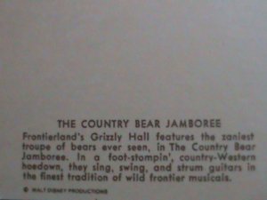 ​UNITED STATES-DISNEY PC-CLASSIC COUNTRY BEAR JAMBOREE-MUSIC BAND - POST CARD