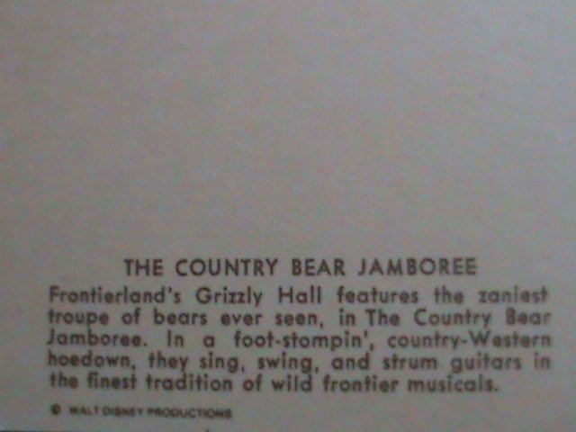 ​UNITED STATES-DISNEY PC-CLASSIC COUNTRY BEAR JAMBOREE-MUSIC BAND - POST CARD