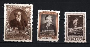 RUSSIA/USSR 1953 FAMOUS PEOPLE SET OF 3 STAMPS MNH