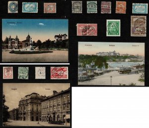 Hungary postmarks with postcards