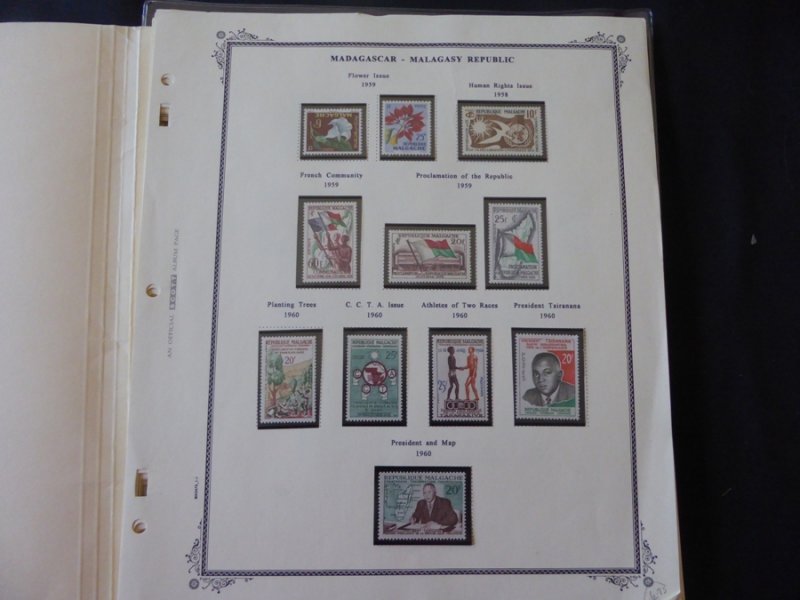 Madagascar 1959-1975 Mainly MNH Stamp Collection on Scott Spec Album Pages