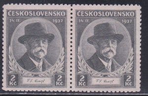 Czechoslovakia, # 235, President Masaryk's Death, Pair, No Gum