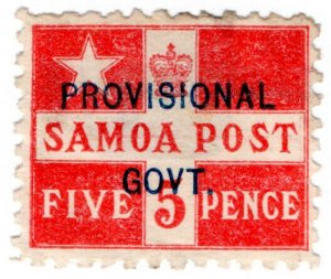 (I.B) Samoa Postal : Provisional 5d