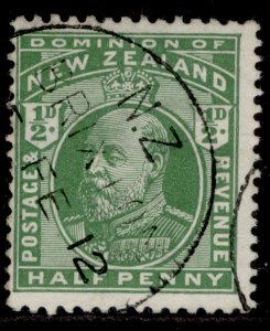 NEW ZEALAND EDVII SG387, ½d yellow-green, FINE USED.