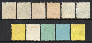 Leeward Islands: 1907 KEVII set with addn. 1d shade (10+1) SG 36-45 + 38a mint