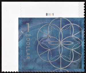 SC#5853 $1.00 Floral Geometry Plate Single (2024) MNH