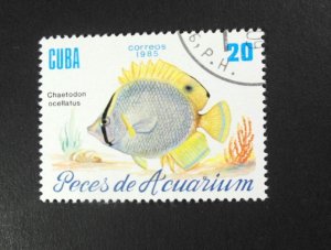 CUBA Sc# 2815  TROPICAL FISH Marine Life  20c  1985 used cto