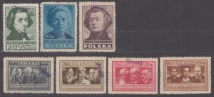 Poland 1950 Groszy overprint on Scott #405, 407-412 MH Perforated