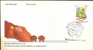 India 2002 Dirwctorate Genral of Mines Safety Helmet Hand Sc 1942 FDC