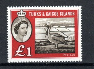 1960 Turks & Caicos Islands Brown Pelican Sg 253MH-