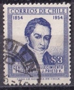 Chile 290 (used) 3p Manuel Rengifo, vio blue (1955)