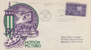 1944 Motion Pictures  (Scott 926) Staehle TA FDC 2