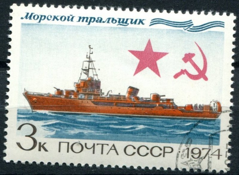 Russia Sc#4223 Used, 3k multi, History of the Russian Navy (4th series) (1974)