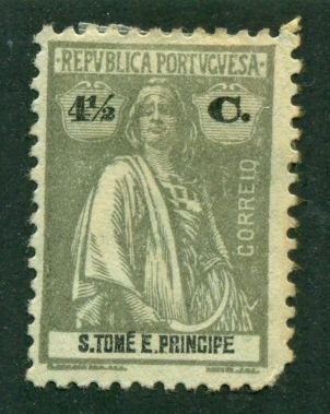 St. Thomas & Prince 1922 #223 MH SCV(2024)=$0.50