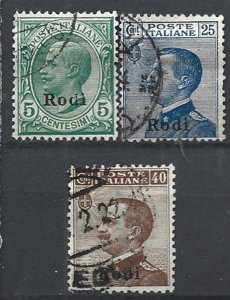 COLLECTION LOT 22019 ITALY OFFICES IN RHODES 3 STAMPS 1912+ CV+$28