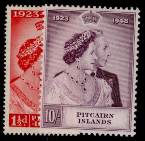 PITCAIRN ISLANDS GVI SG11-12,  1949 ROYAL SILVER WEDDING set, M MINT. Cat £41.