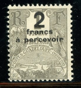 Guadeloupe 1926 French Colony 2 Fr/1 Fr Black SG #D105 Mint D959